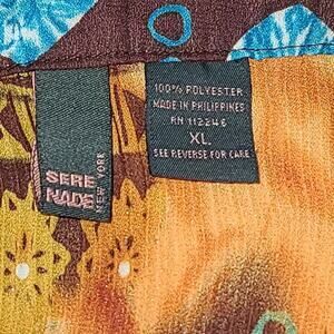 Sere Nade women's Dopamine flare sleeve mini pleated blouse brown Size XL quirky